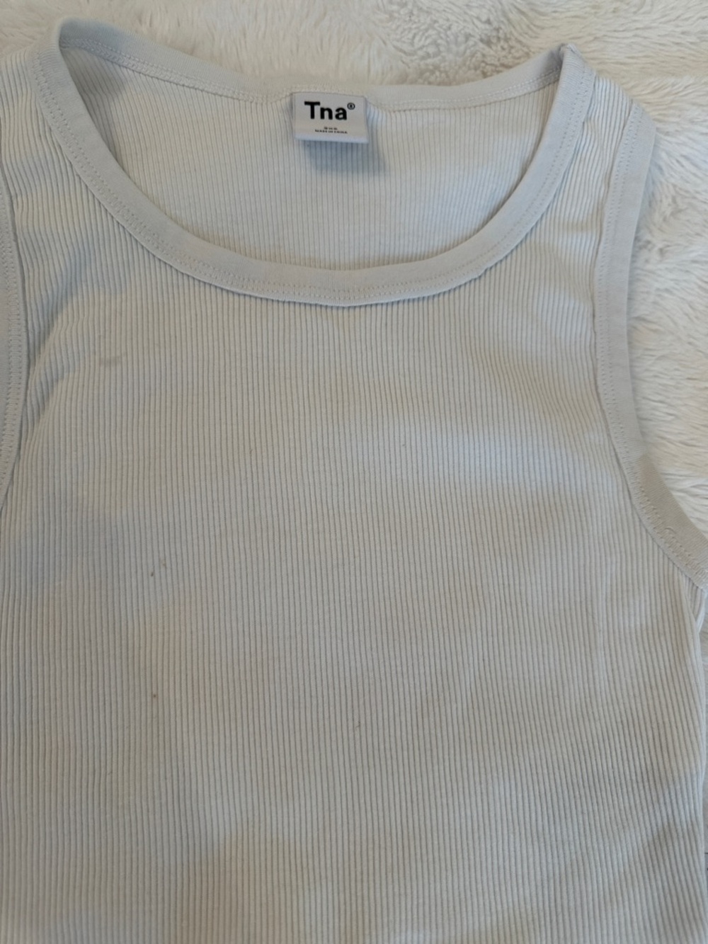 TNA Ribbed Tank Top in Light Gray